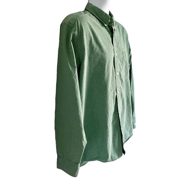 Eddie Bauer Green Black Long Sleeve Button Down Cotton Shirt Men's Large - Picture 3 of 8